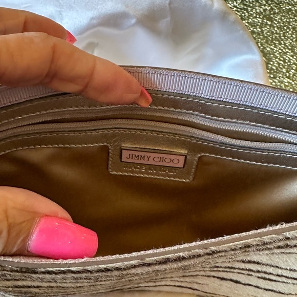 EUC Rare JIMMY CHOO 2pc Animal Print Clutch W/dust bag& COA Pony Hair? - Picture 6 of 13